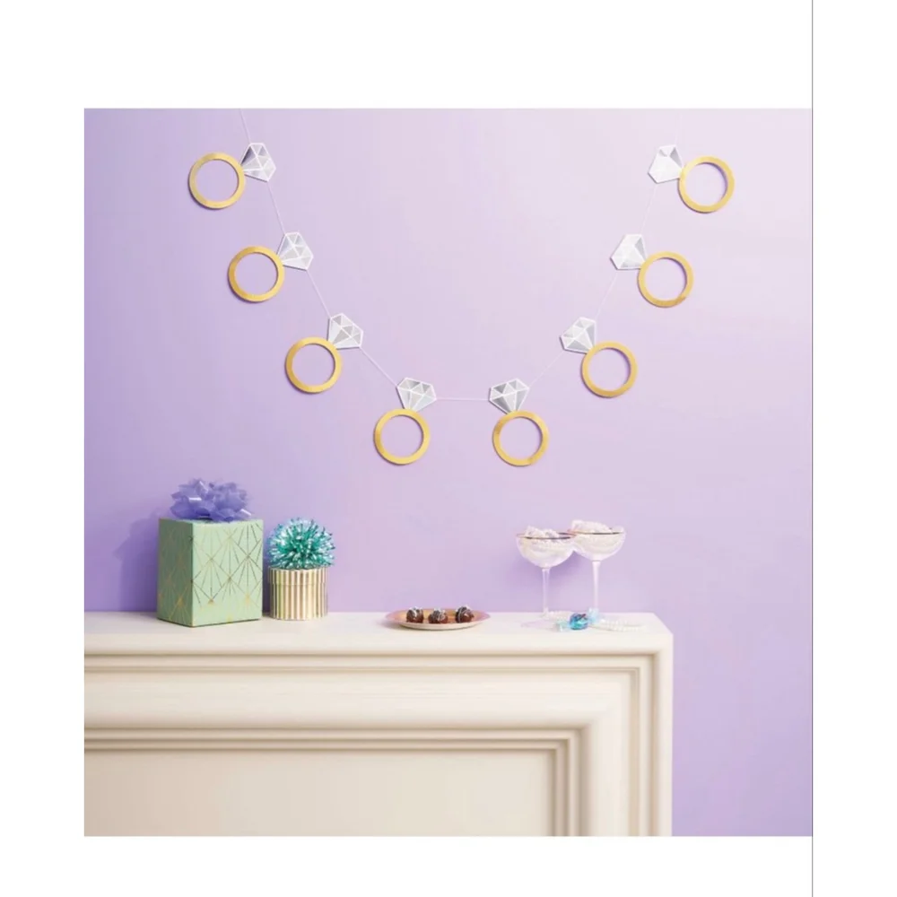 SPRITZ Wedding Party Banner One Size White Gold NWT